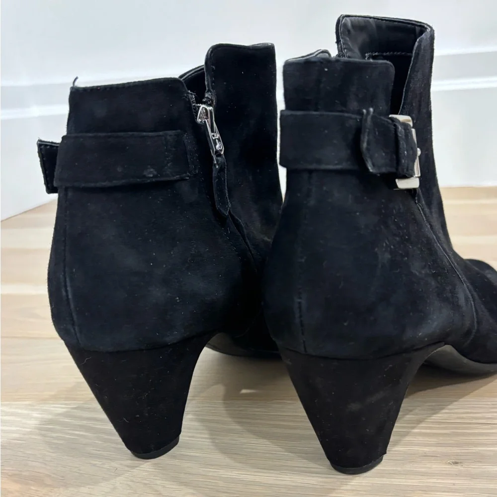 Sam Edelman Black Suede Ankle Booties with Buckle
